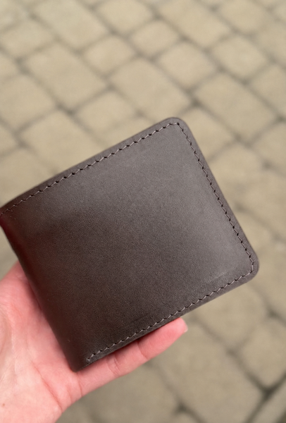 Кожаный кошелёк шоколадного цвета из натуральной кожи 1-24ш фото