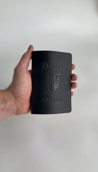 Обкладинки на паспорт з натуральної шкіри синя 2-13 фото
